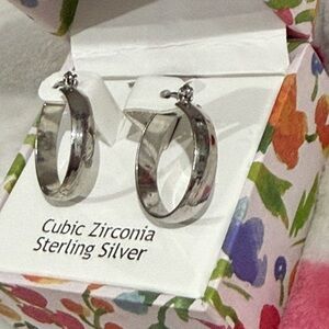 Nanette Lepore Sterling Silver Hoop Earrings! Like new!